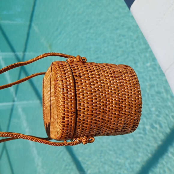 Putu by J. Maclear mini rattan wicker top handle purse vintage - Picture 7 of 17